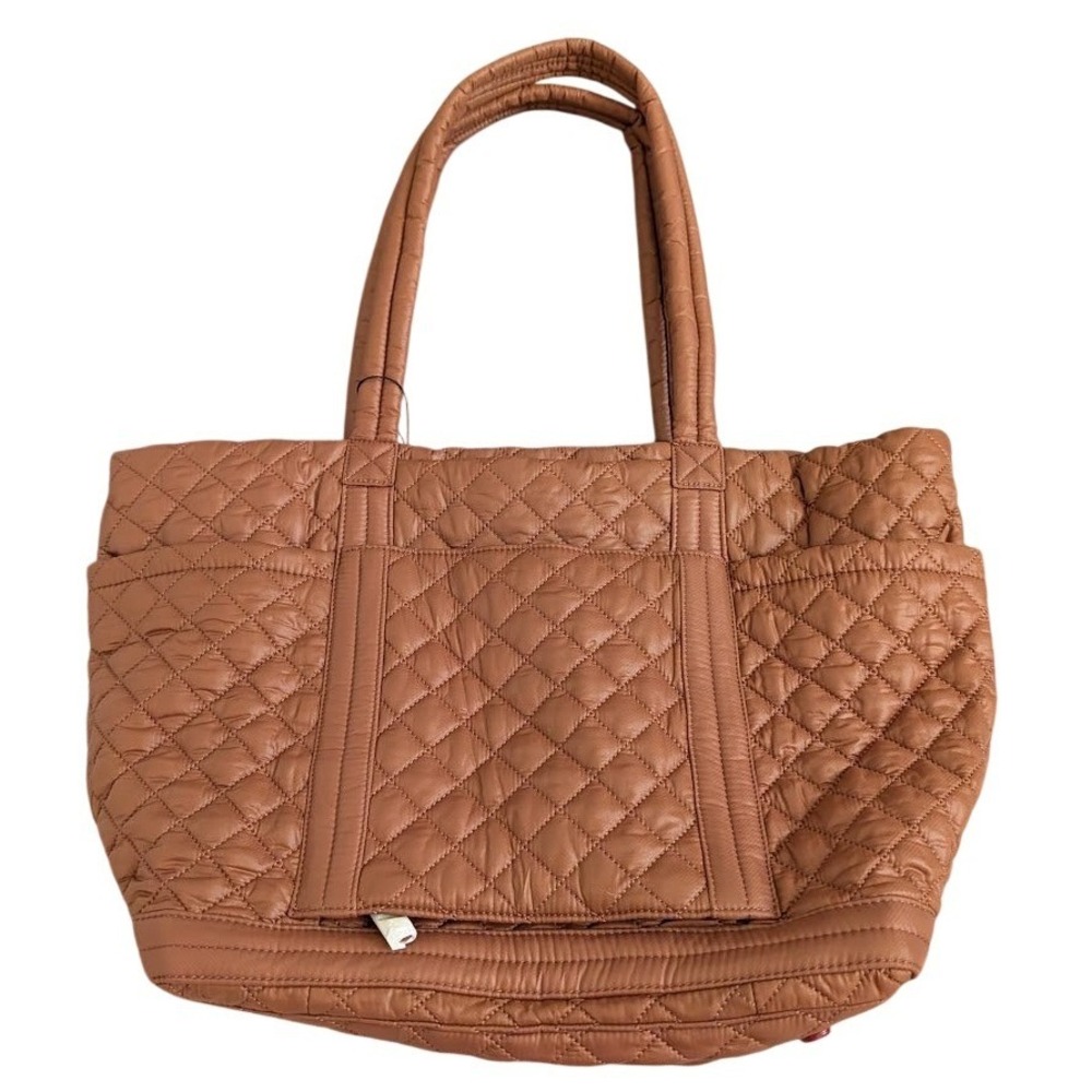 MZ Wallace Quilted Tote in Cognac Brown Nylon - Picture 4 of 16